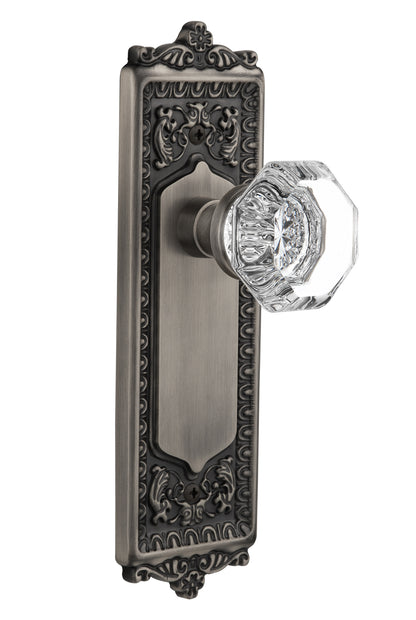 Nostalgic Warehouse Egg and Dart Plate with Waldorf Knob - Antique Pewter ( All Mortise Come W/ Keyhole )