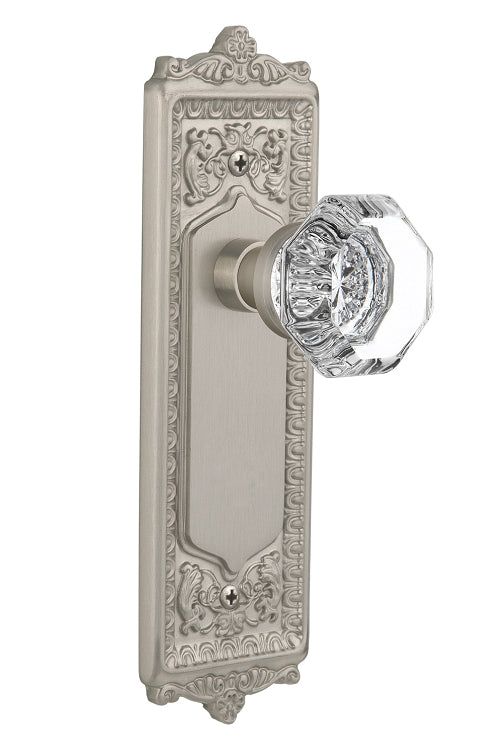 Nostalgic Warehouse Egg and Dart Plate with Waldorf Knob - Satin Nickel ( All Mortise Come W/ Keyhole )