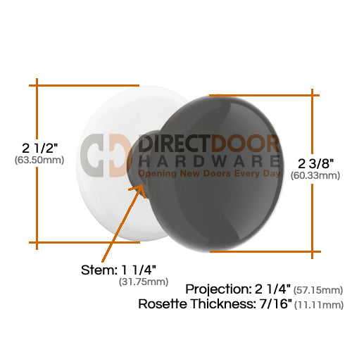 Emtek Ebony Knob With Porcelain Rosette