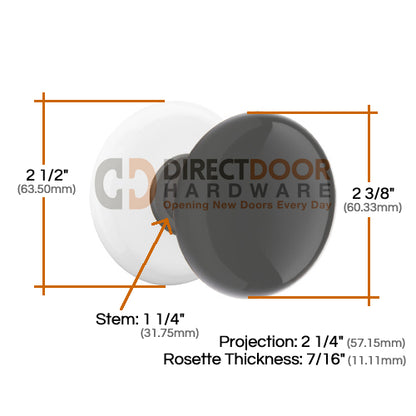Emtek Ebony Knob With Porcelain Rosette