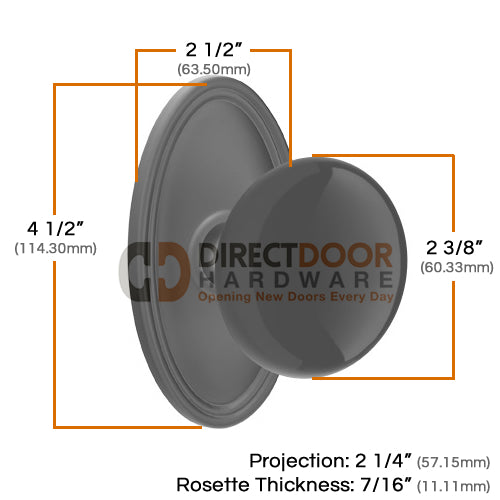 Emtek Ebony Porcelain Knob with Oval Rosette