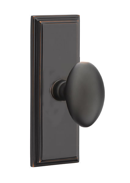 Emtek Egg Knob with 7 Inch Wilshire Sideplate