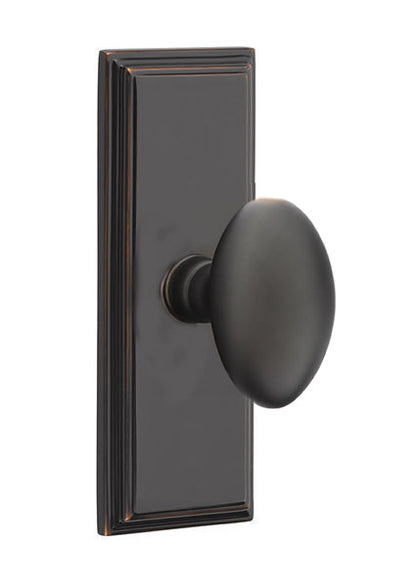 Emtek Egg Knob with 7 Inch Wilshire Sideplate