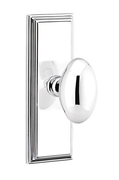 Emtek Egg Knob with 7 Inch Wilshire Sideplate