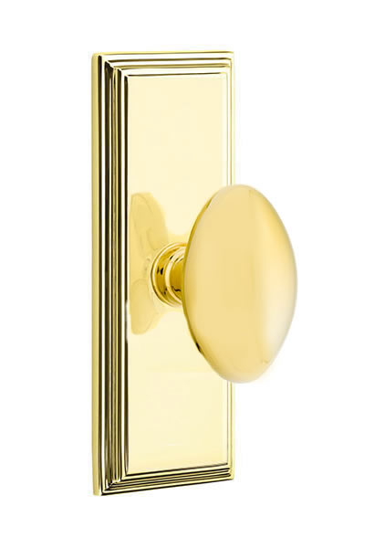 Emtek Egg Knob with 7 Inch Wilshire Sideplate