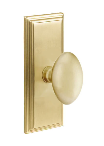 Emtek Egg Knob with 7 Inch Wilshire Sideplate