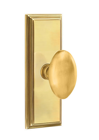 Emtek Egg Knob with 7 Inch Wilshire Sideplate