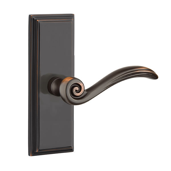 Emtek Elan Lever with 7 Inch Wilshire Sideplate