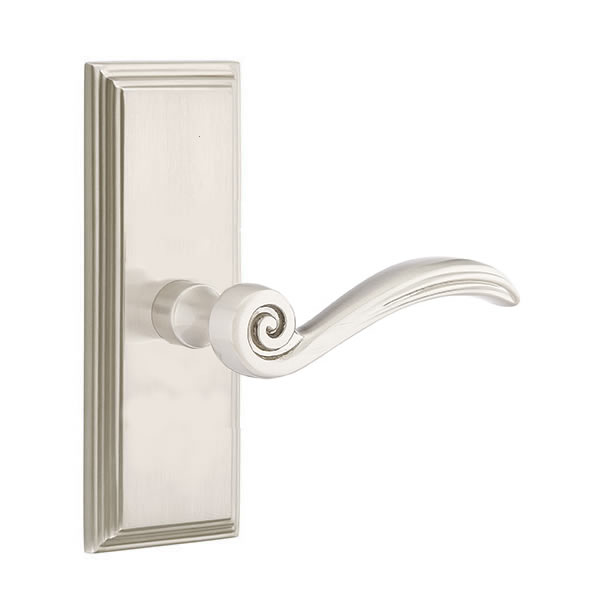 Emtek Elan Lever with 7 Inch Wilshire Sideplate