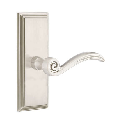 Emtek Elan Lever with 7 Inch Wilshire Sideplate