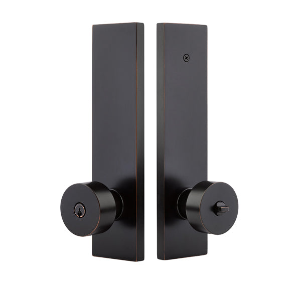 Emtek Modern Sideplate Lock - Round Knob - Oil Rubbed Bronze