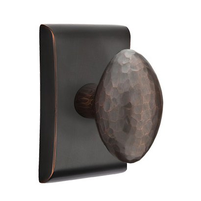 Emtek Hammered Egg Door Knob with Neos Rosette