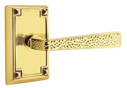Emtek Hammered Door Lever with Arts & Crafts Rosette