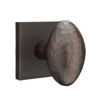 Emtek Hammered Egg Door Knob with Square Rosette