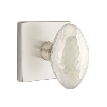 Emtek Hammered Egg Door Knob with Square Rosette