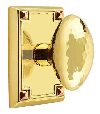 Emtek Hammered Egg Door Knob with Arts & Crafts Rosette
