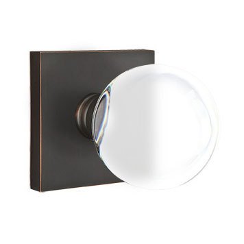 Emtek Bristol Interior Mortise Knob with Square Rosette