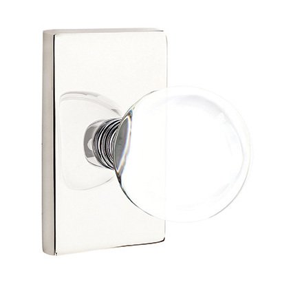 Emtek Bristol Interior Mortise Knob with Modern Rectangular Rosette