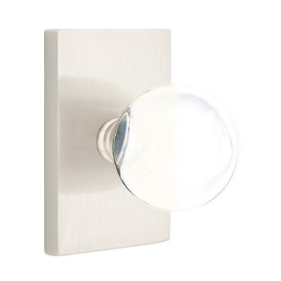 Emtek Bristol Interior Mortise Knob with Modern Rectangular Rosette