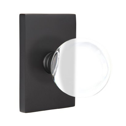 Emtek Bristol Interior Mortise Knob with Modern Rectangular Rosette
