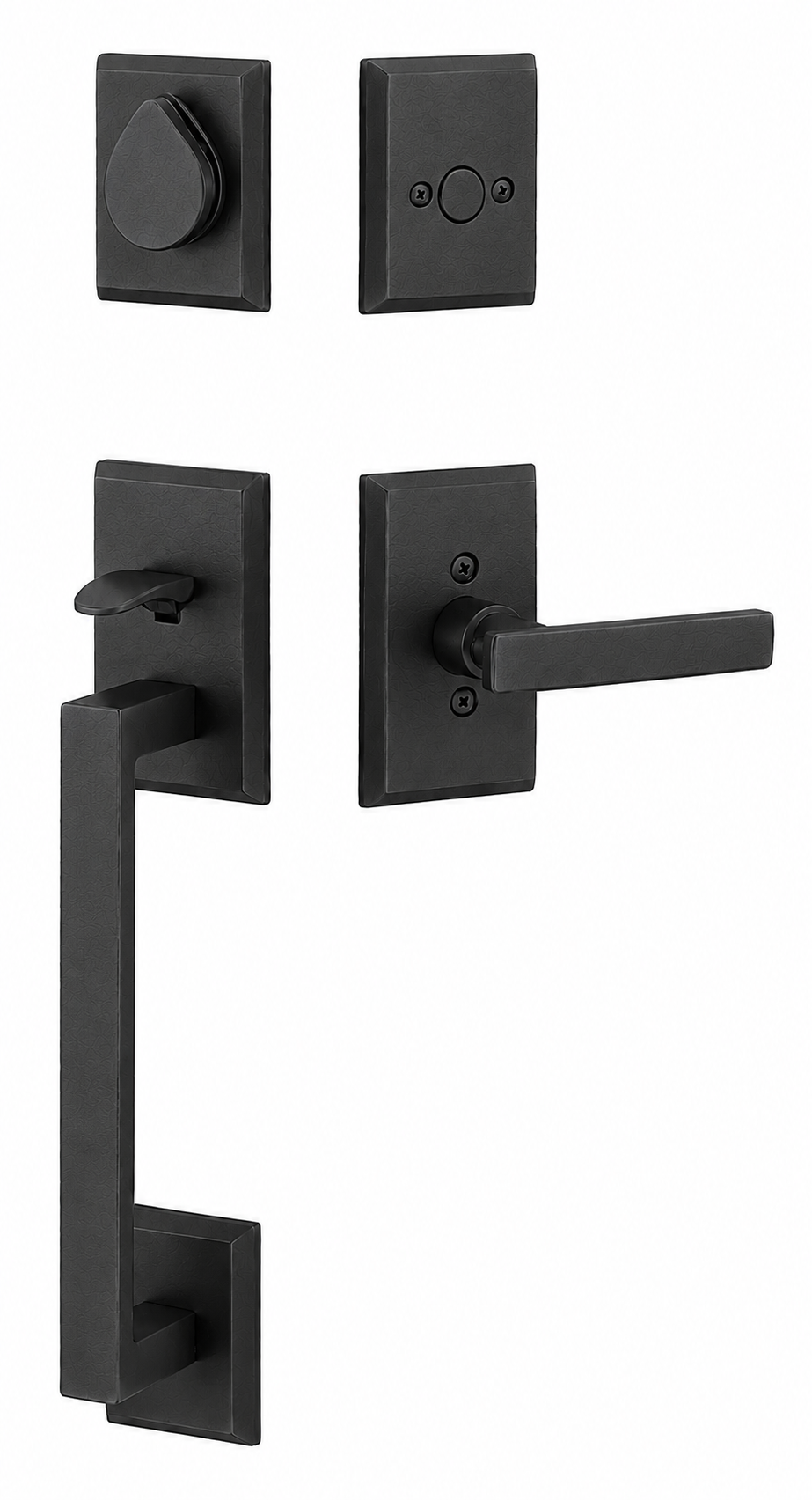 Emtek Rustic Modern Rectangular Sectional Entrance Handleset