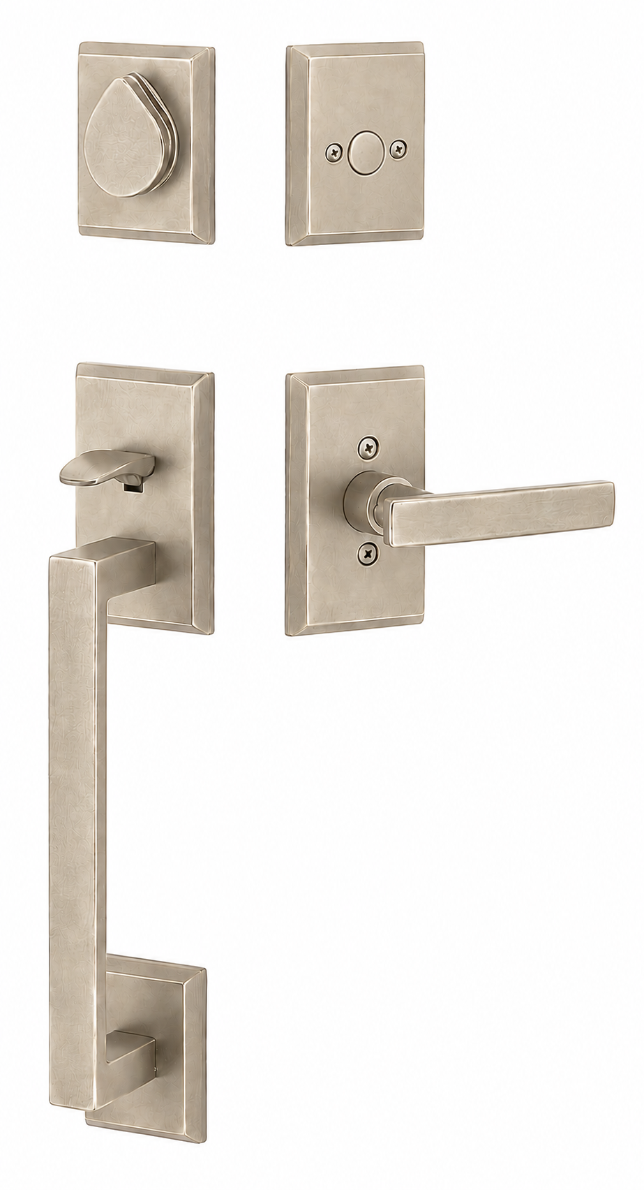 Emtek Rustic Modern Rectangular Sectional Entrance Handleset