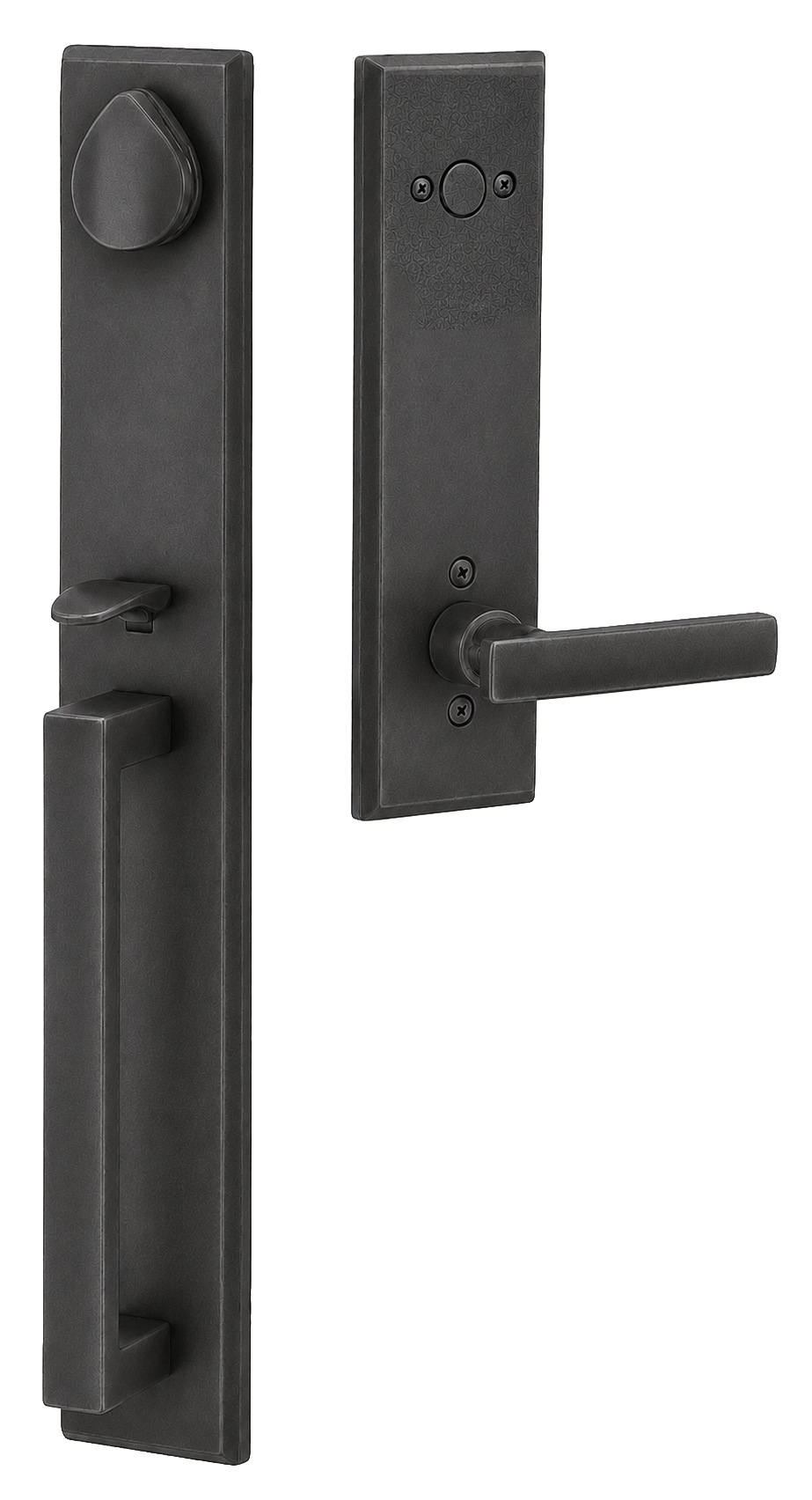Emtek Rustic Modern Rectangular Full Length Entrance Handleset