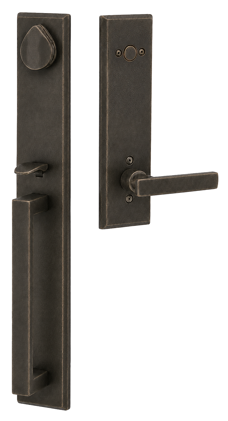 Emtek Rustic Modern Rectangular Full Length Entrance Handleset