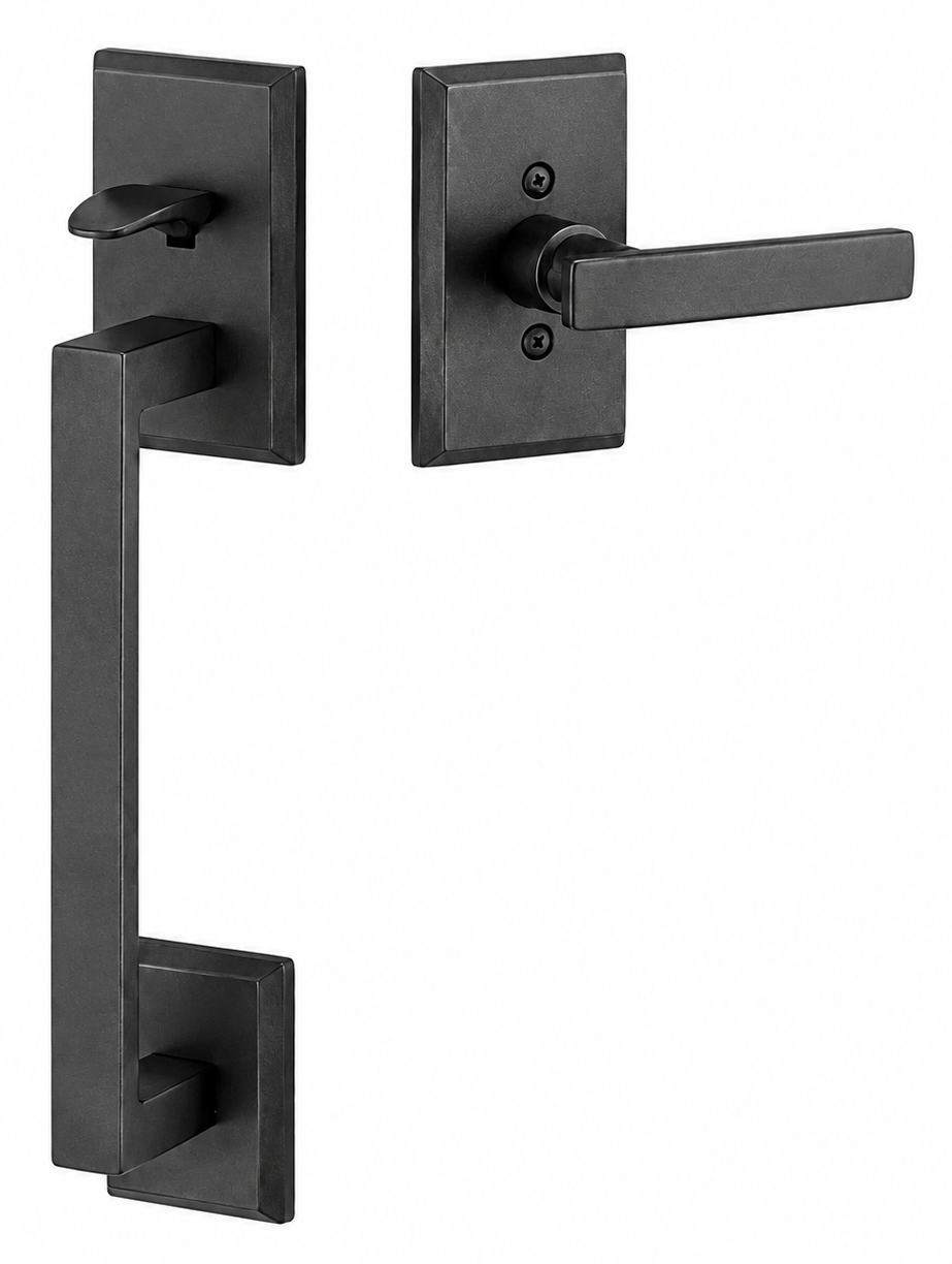 Emtek Rustic Modern Rectangular Sectional Entrance Handleset