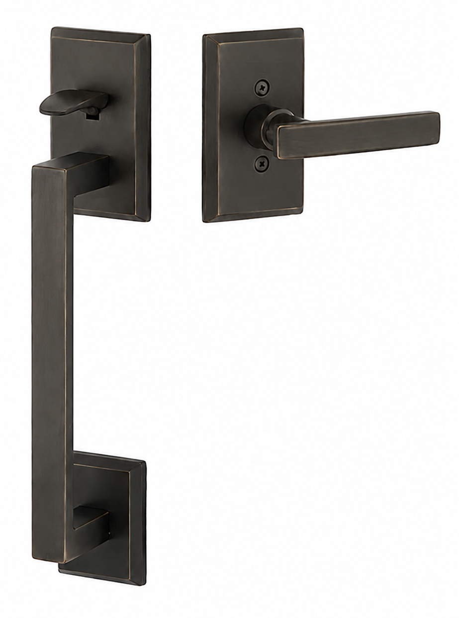 Emtek Rustic Modern Rectangular Sectional Entrance Handleset