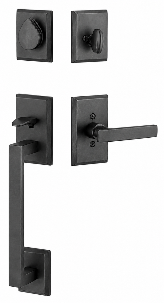 Emtek Rustic Modern Rectangular Sectional Entrance Handleset