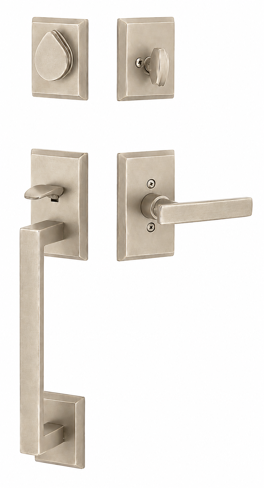 Emtek Rustic Modern Rectangular Sectional Entrance Handleset