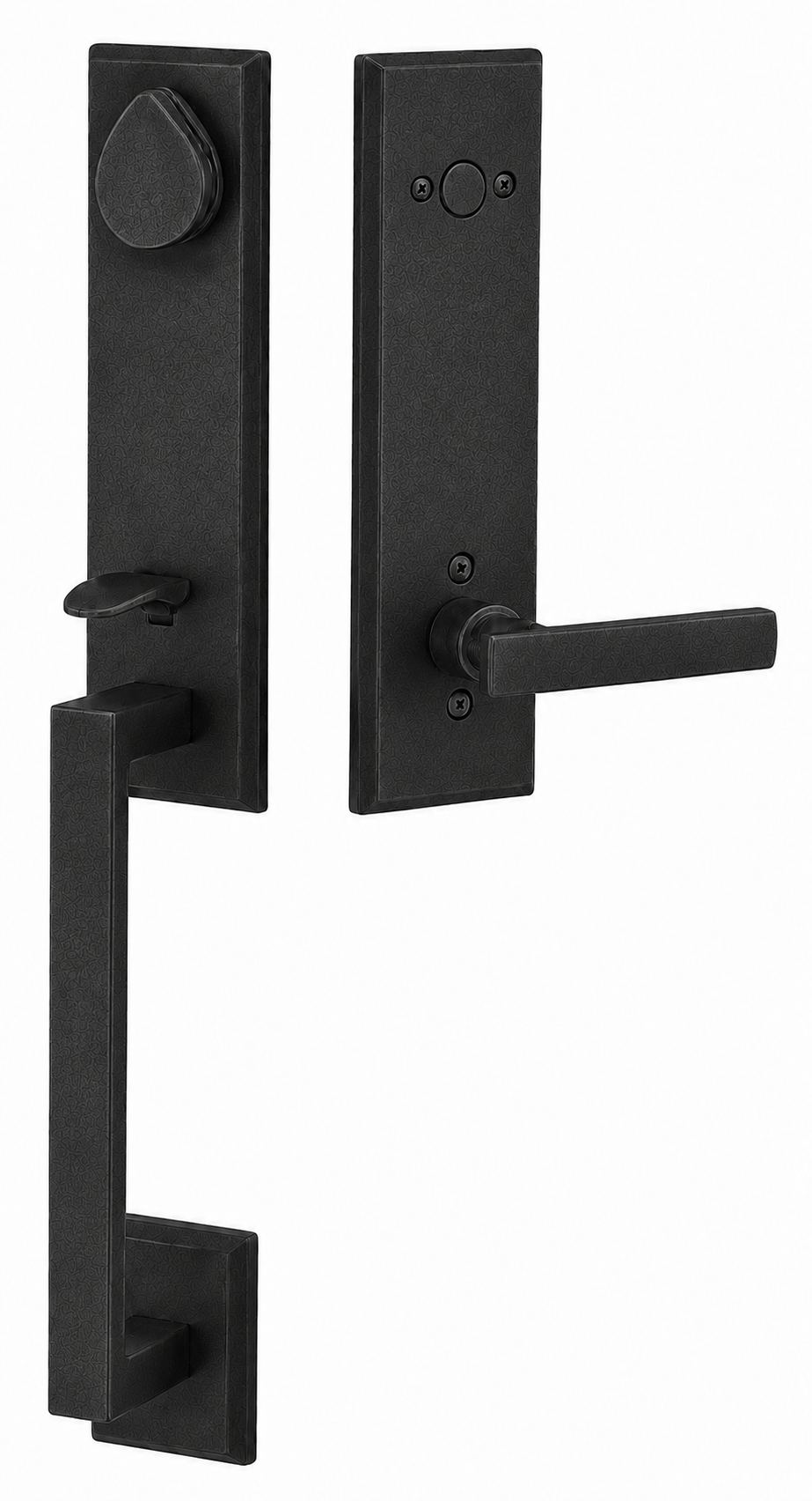 Emtek Rustic Modern Rectangular Monolithic Entrance Handleset