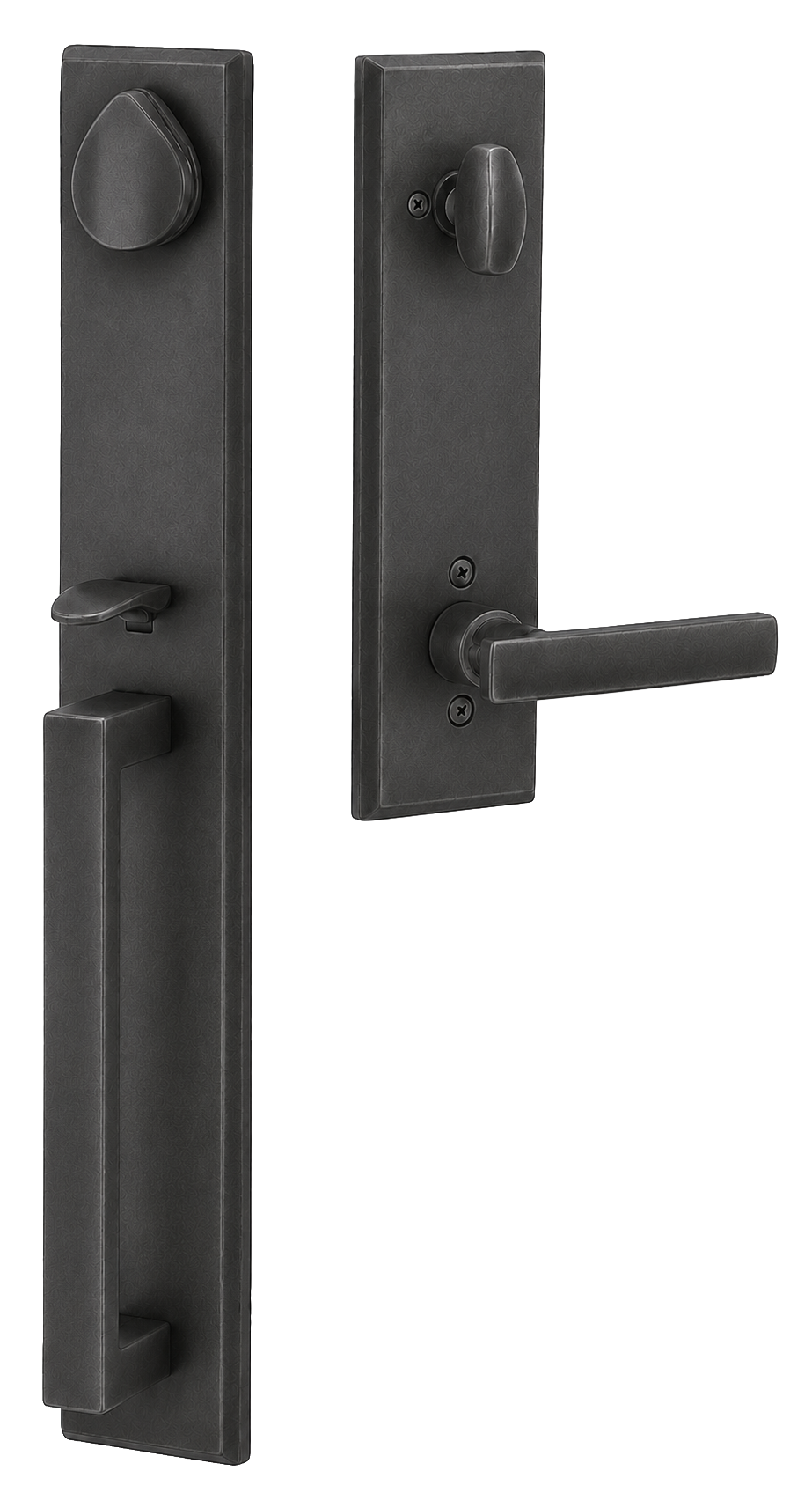 Emtek Rustic Modern Rectangular Full Length Entrance Handleset
