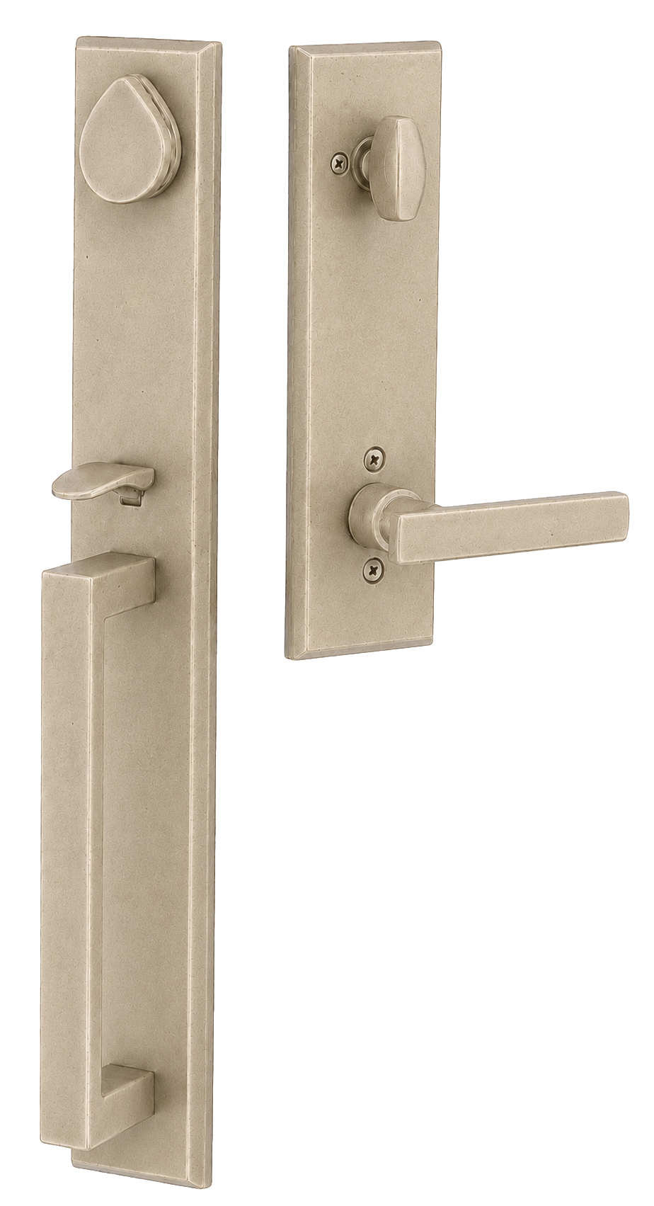 Emtek Rustic Modern Rectangular Full Length Entrance Handleset