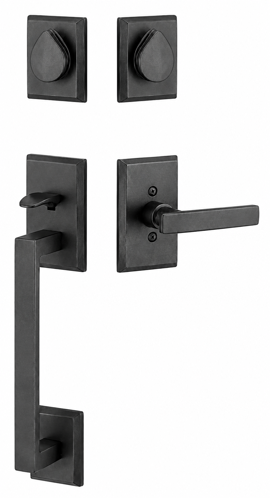 Emtek Rustic Modern Rectangular Sectional Entrance Handleset