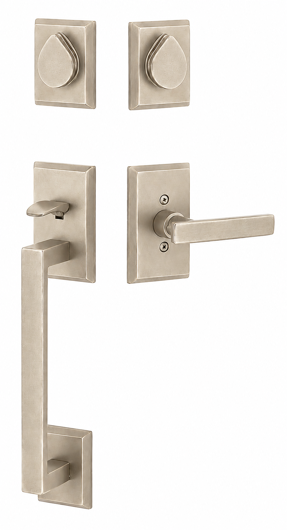 Emtek Rustic Modern Rectangular Sectional Entrance Handleset