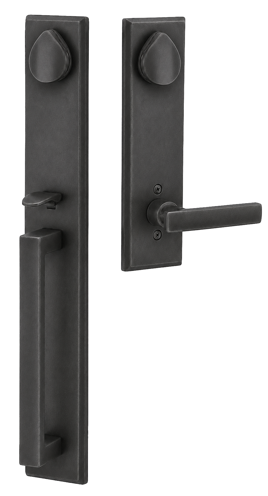 Emtek Rustic Modern Rectangular Full Length Entrance Handleset