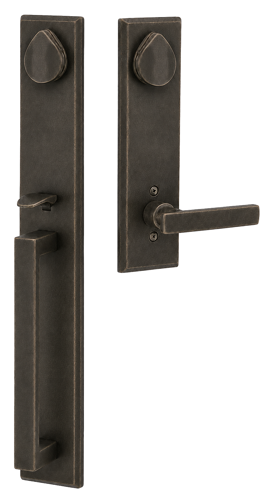 Emtek Rustic Modern Rectangular Full Length Entrance Handleset