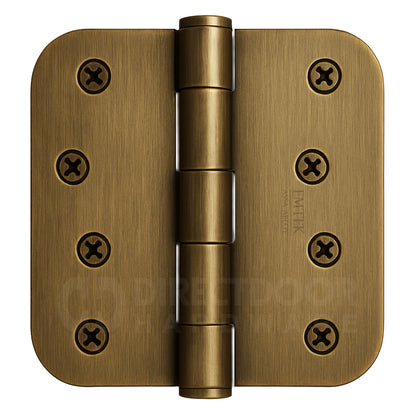 Emtek 4 Inch Residential Duty Door Hinges With 5/8 Inch Round Corners in French Antique