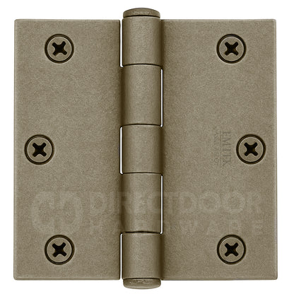 Emtek 3.5 x 3.5 Heavy Duty Door Hinge with Square Corners in Tumbled White Bronze Finish