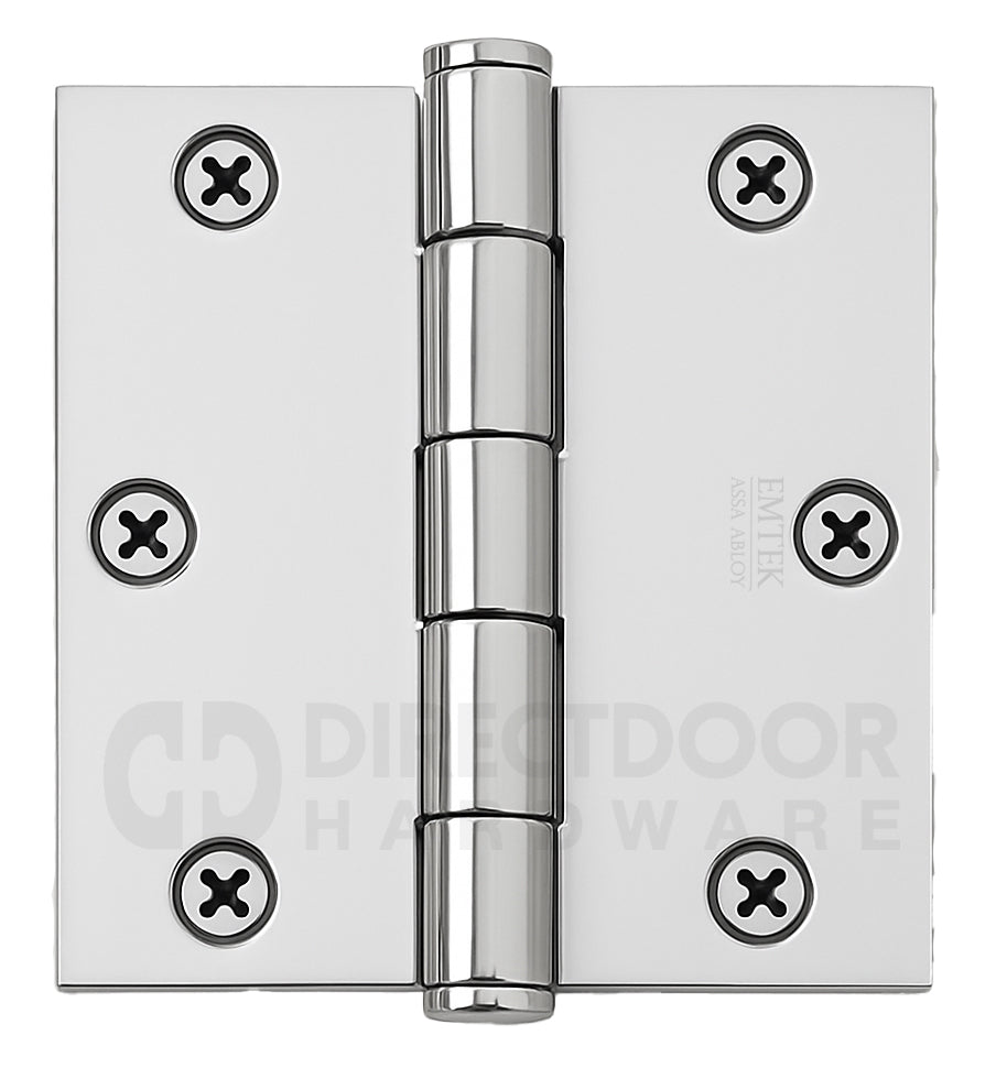 Emtek 3.5 x 3.5 Heavy Duty Door Hinge with Square Corners in Polished Chrome Finish