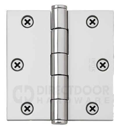 Emtek 3.5 x 3.5 Heavy Duty Door Hinge with Square Corners in Polished Chrome Finish