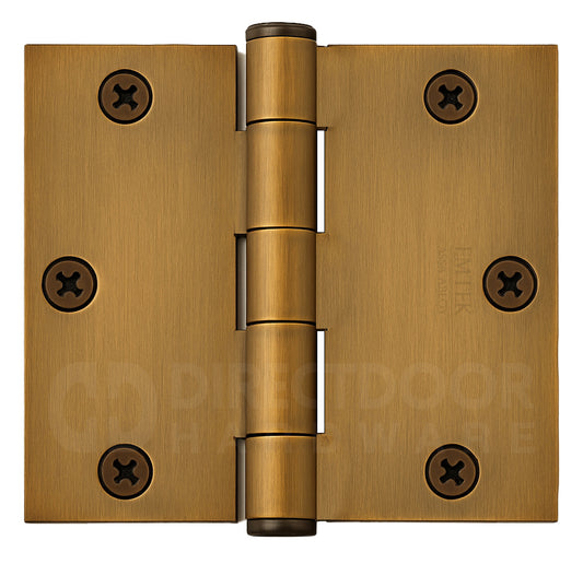 Emtek 3.5 x 3.5 Heavy Duty Door Hinge with Square Corners in French Antique Finish