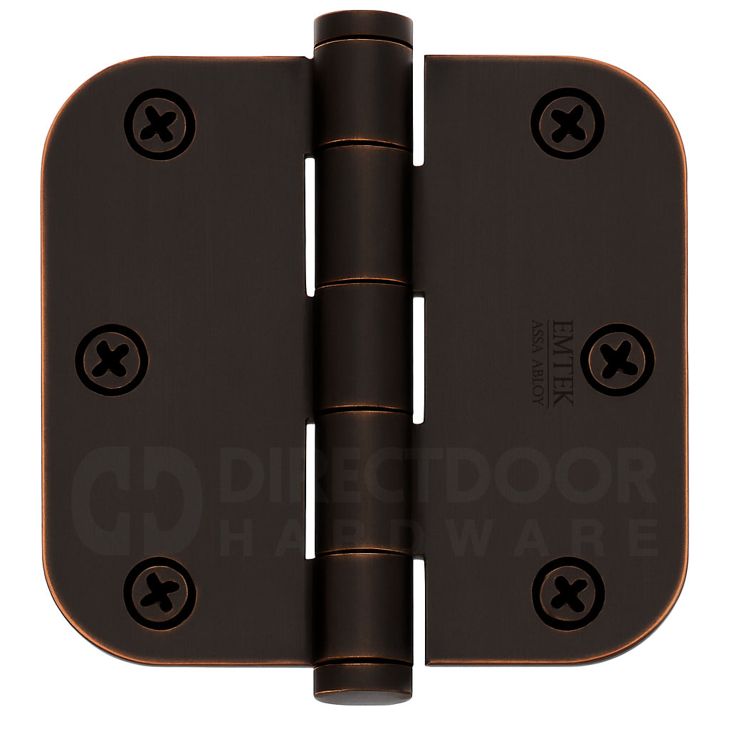Emtek 3.5 Inch Steel Heavy Duty Door Hinges with 5/8 Rounded Corner in Oil Rubbed Bronze