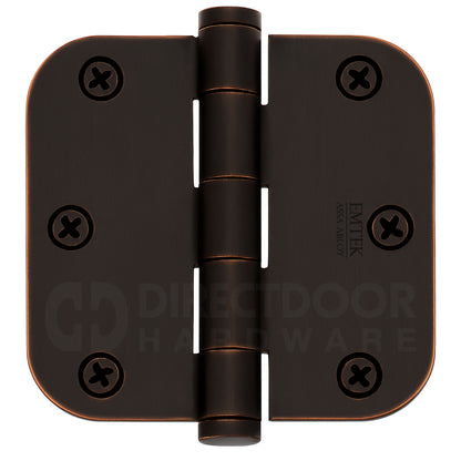 Emtek 3.5 Inch Steel Heavy Duty Door Hinges with 5/8 Rounded Corner in Oil Rubbed Bronze