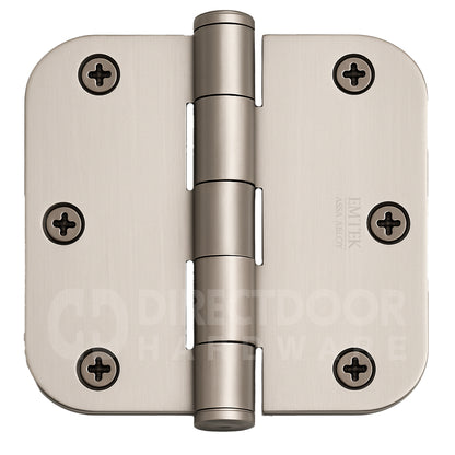 Emtek 3.5 Inch Steel Heavy Duty Door Hinges with 5/8 Rounded Corner in Satin Nickel