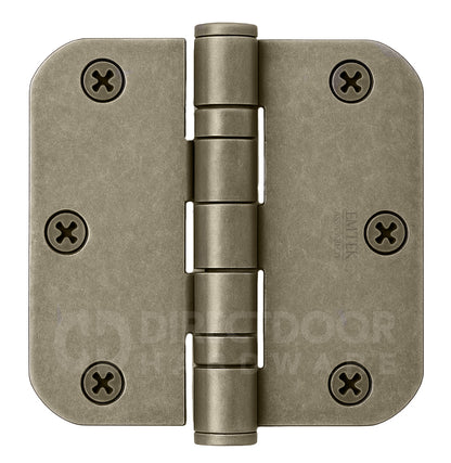 Emtek 3.5 x 3.5 Inch Steel Ball Bearing Door Hinge with 5/8 Inch Radius Corner in Tumbled White Bronze