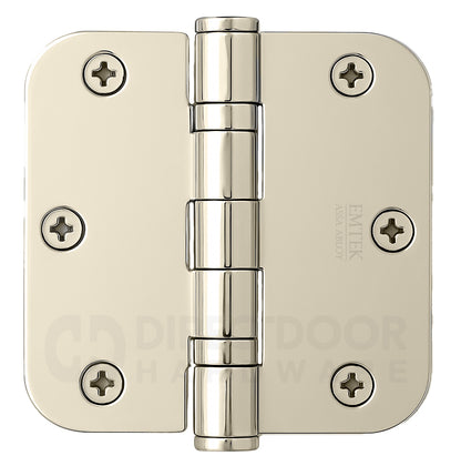 Emtek 3 1/2 Inch Steel Ball Bearing Door Hinges with 5/8 Inch Round Corners  (pair)