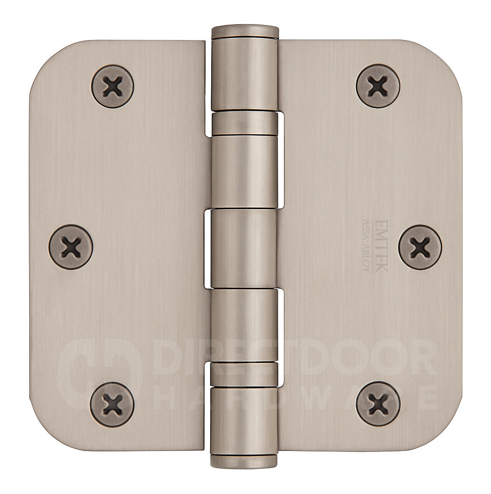 Emtek 3 1/2 Inch Steel Ball Bearing Door Hinges with 5/8 Inch Round Corners  (pair)